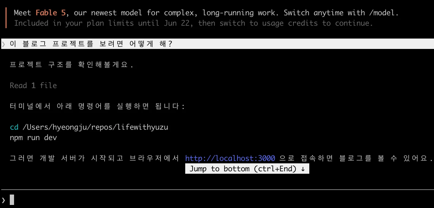 claude code 시작화면